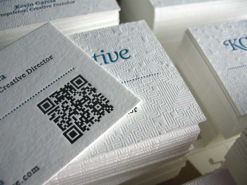 business card kg creative, detail letterpress printed o… Flickr