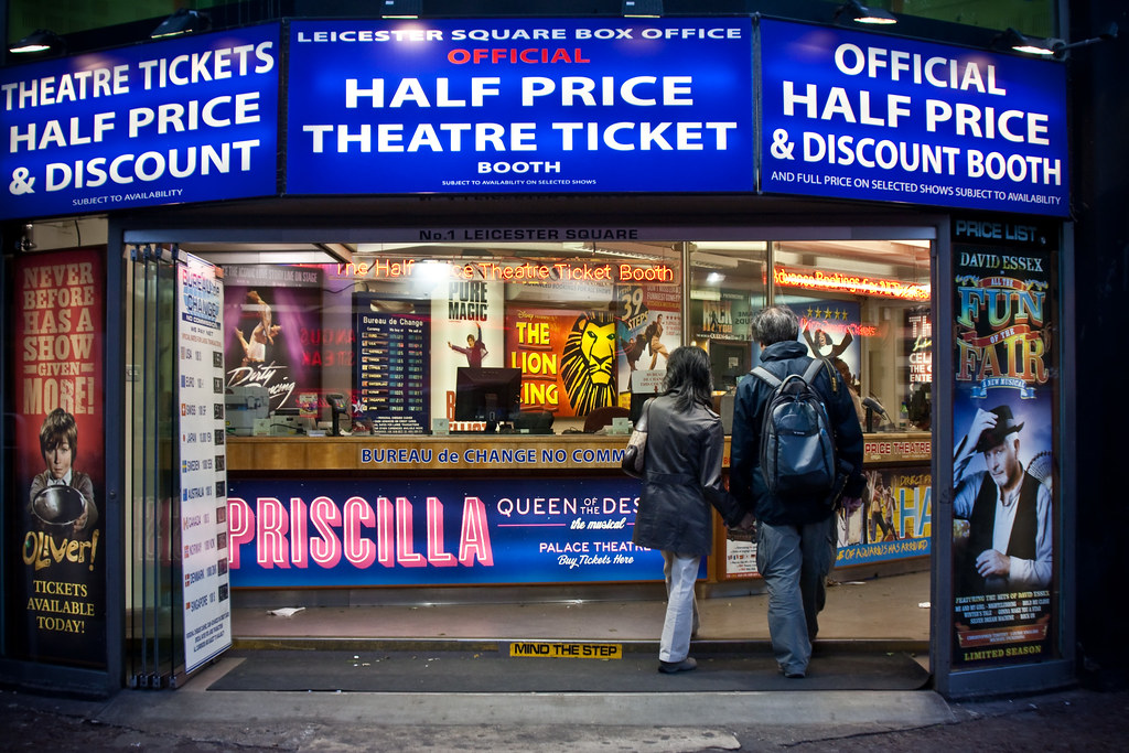 Leicester Square Box Office Visitors buy tickets for a sho… Flickr
