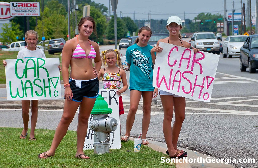 Cheerleader Car Wash Fundraiser
