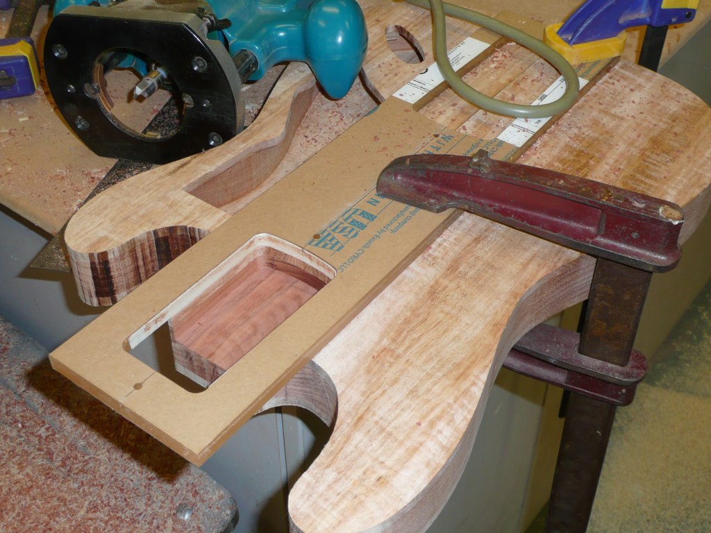 Routing the neck pocket. Newly routed neck pocket. A StewM… Flickr