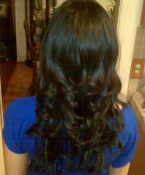 Half sew in weave This is the back view, see how natural a… Flickr