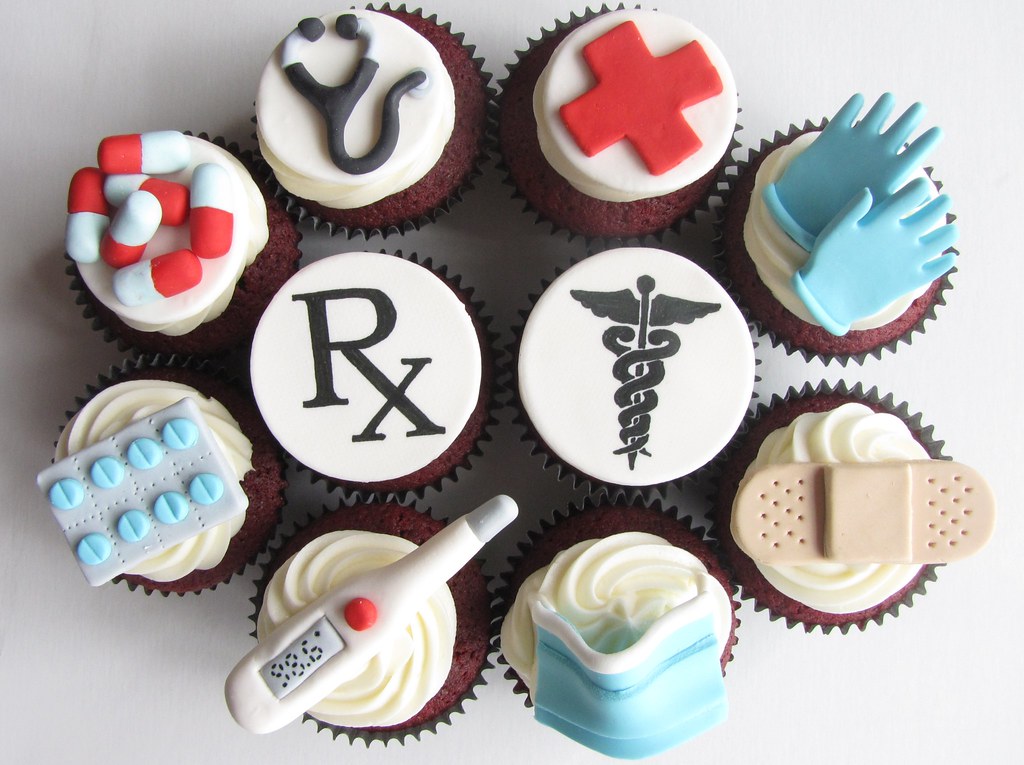 Doctor Themed Cupcakes Red Velvet Cupcakes frosted with Cr… Flickr
