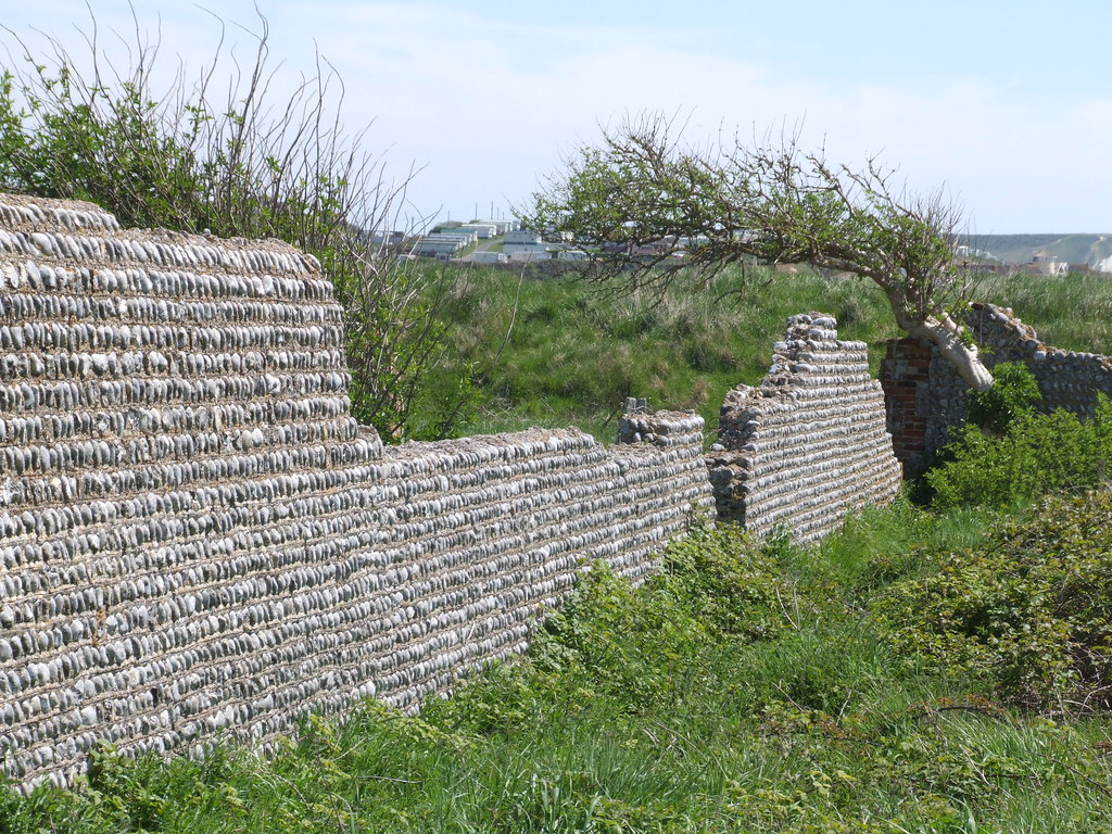 Flint wall Tide mills village in Sussex. Les Chatfield Flickr