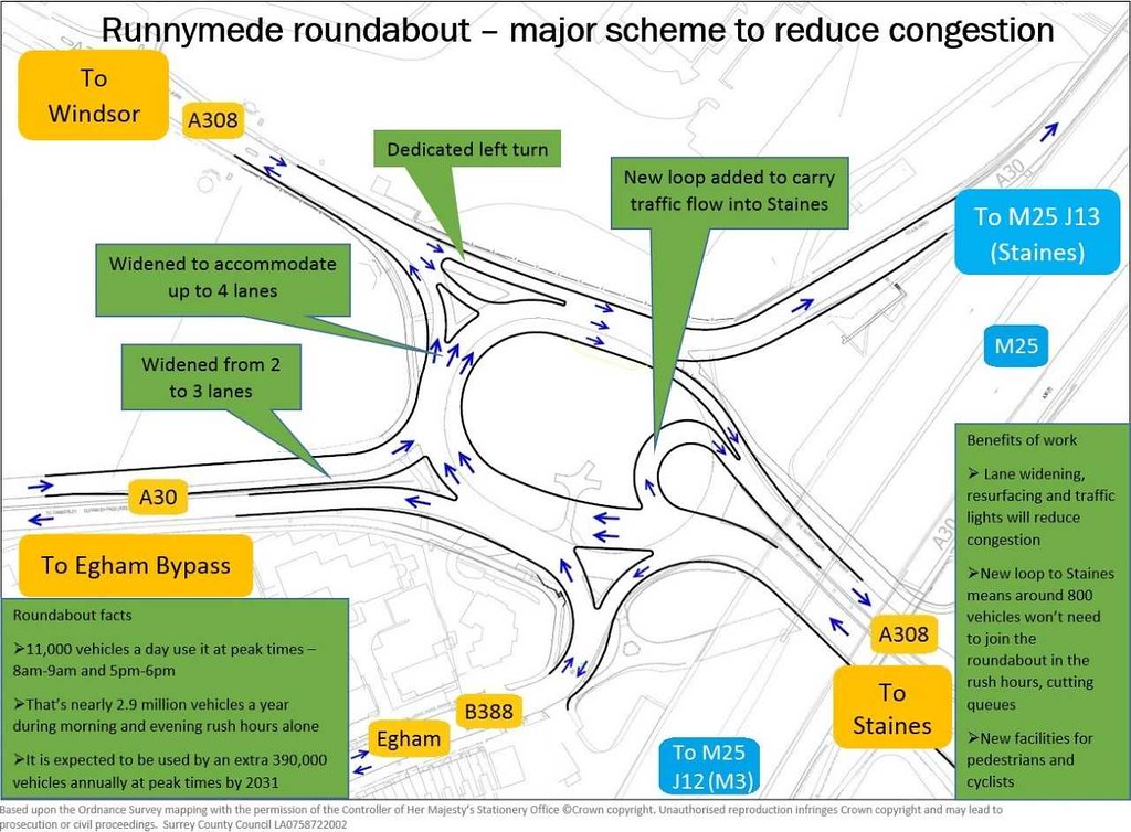 All sizes Runnymede roundabout major scheme to reduce congestion