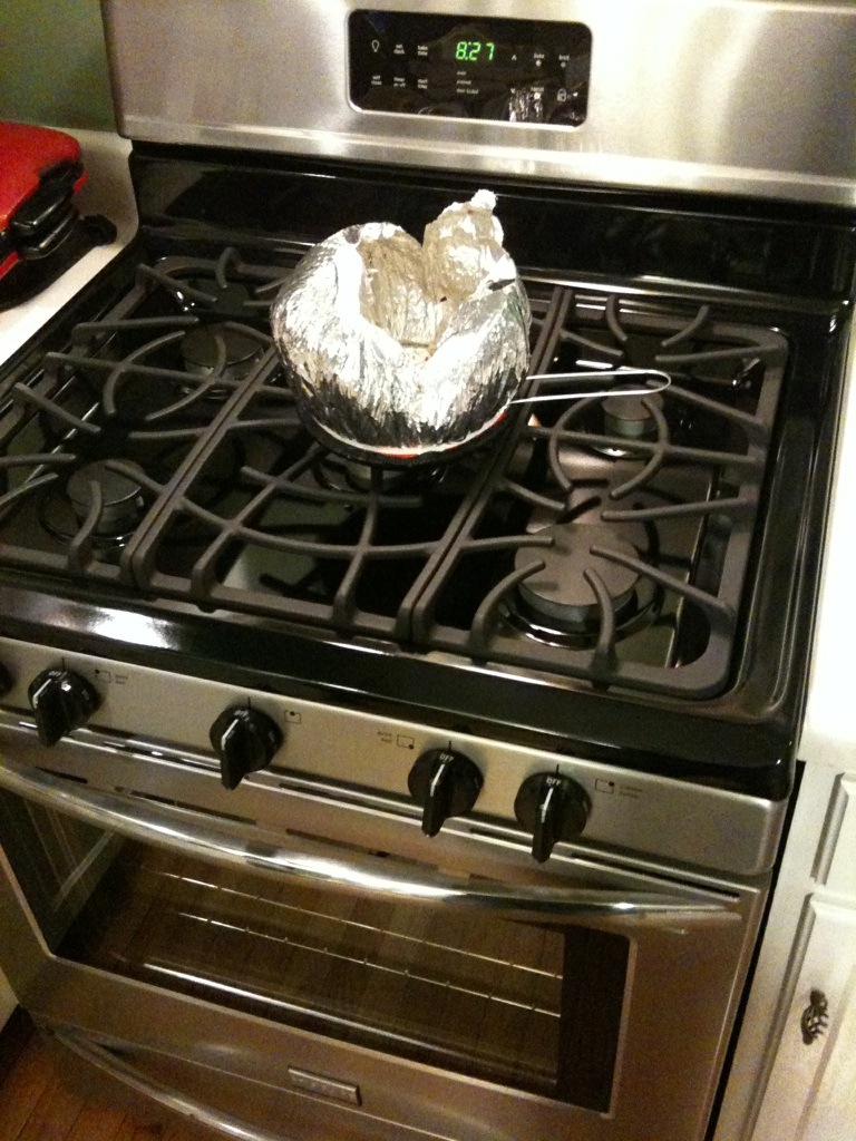 Maiden voyage of kimpowell's new stove? Jiffy Pop! ) Flickr