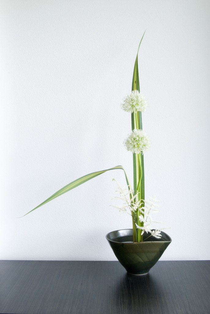 Ikebana Shoka Shimputai with white Alium a photo on Flickriver
