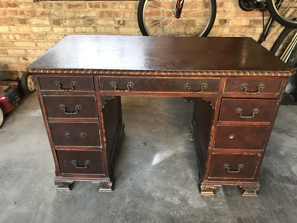 vintage leather top desk Flickr
