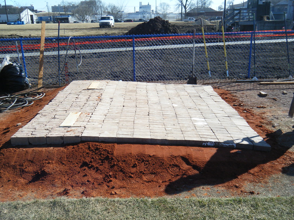 Completed installation of clay bricks on bullpen mounds Flickr