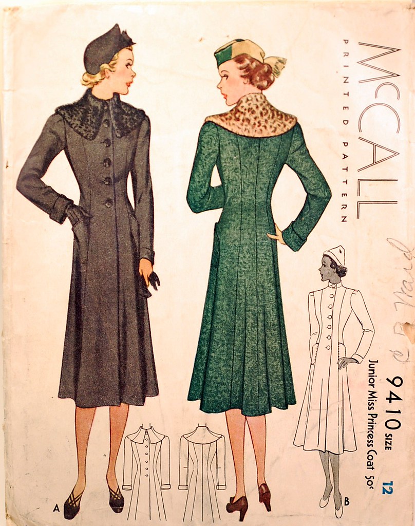 1930s vintage coat sewing pattern A vintage 30s slightly f… Flickr