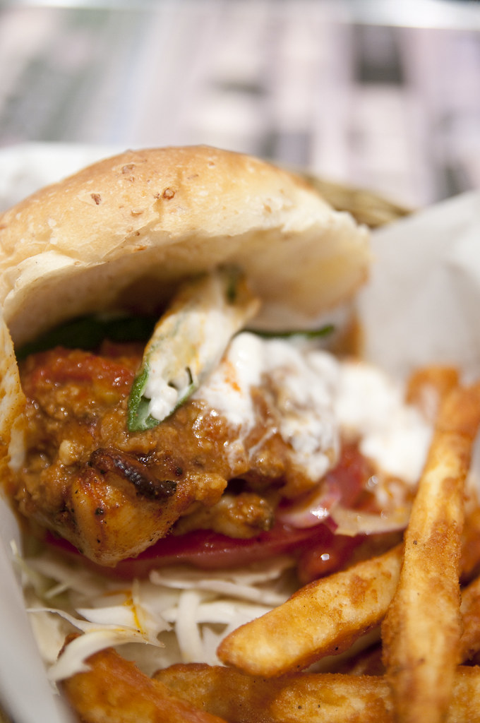 Indian Chicken Burger Burgers Traveler, J.S. Burgers Caf… Flickr