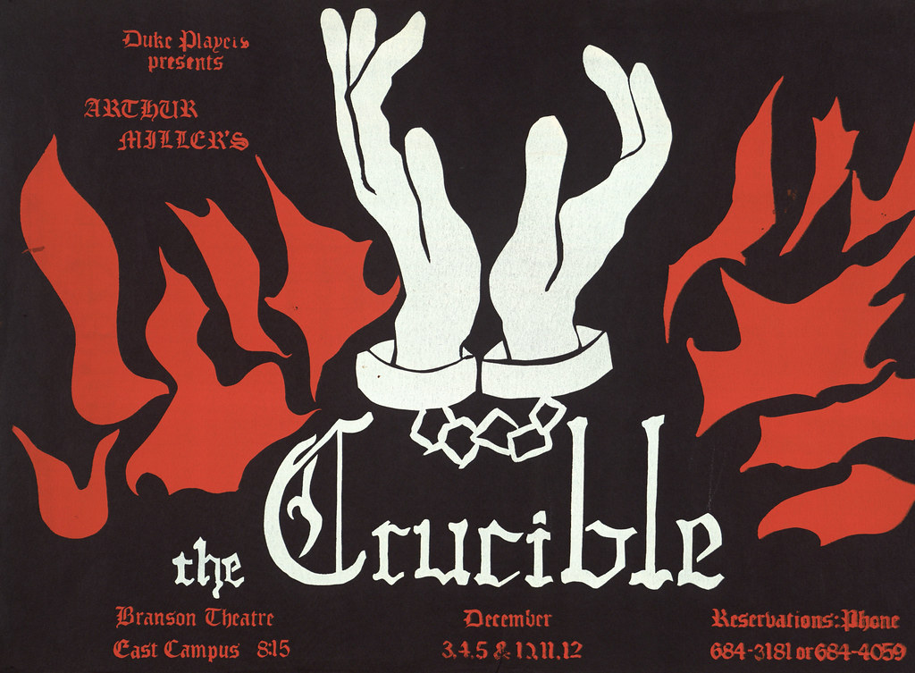 "The Crucible" Poster, Duke Players, undated Trying to loc… Flickr