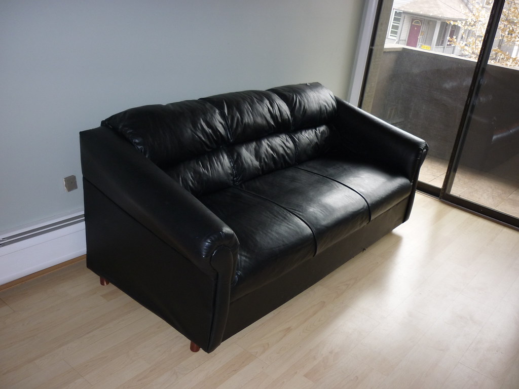 Fake Leather couch The springs are a little saggy (i think… Flickr