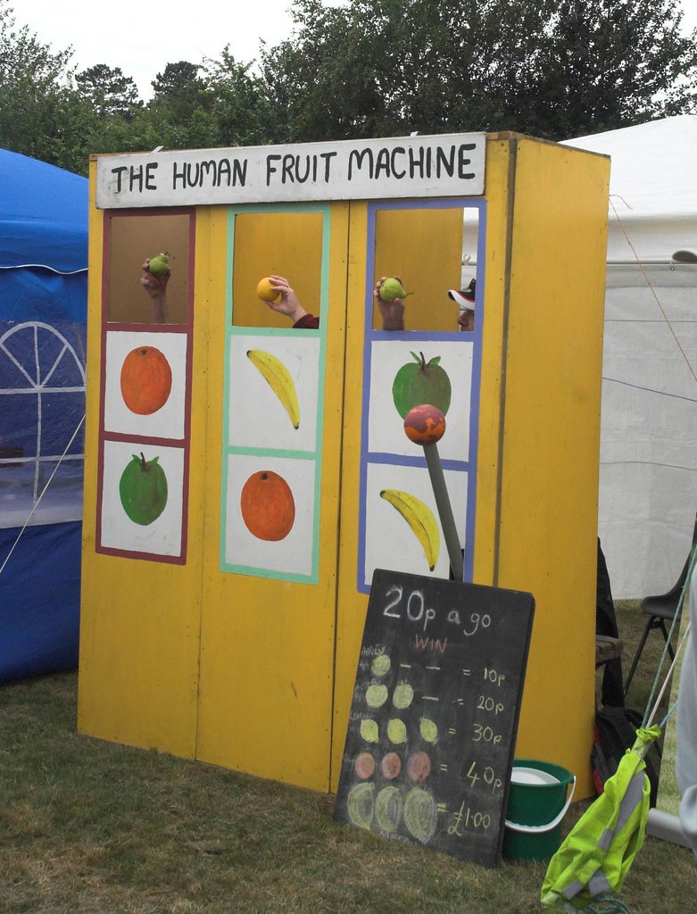 Human Fruit Machine Three people inside held up three actu… Flickr