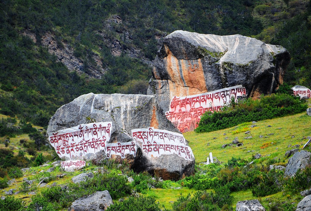 Colossal carved mani stones,Tibet Like to see the pictures… Flickr