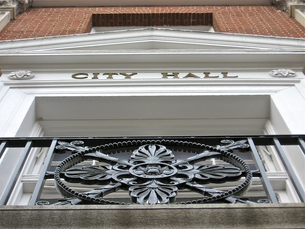 Burlington City Hall (1928) south entrance upshot Flickr