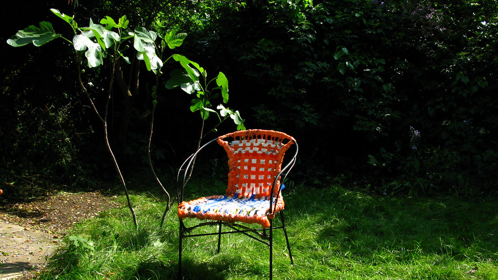 plastic bag chair We had a chair in the back garden, that … Flickr