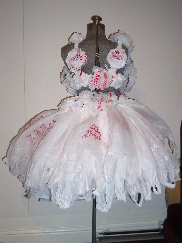 workinprogress Bagalina recycled white plastic bags trash fashion