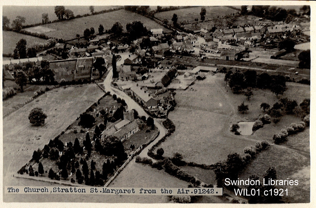 c1921 Stratton St. Margaret Church from the Air (Postcard… Flickr