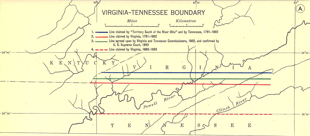 Tennessee Virginia Border Map VirginiaTennessee Boundary This map shows the disputed bo… Flickr