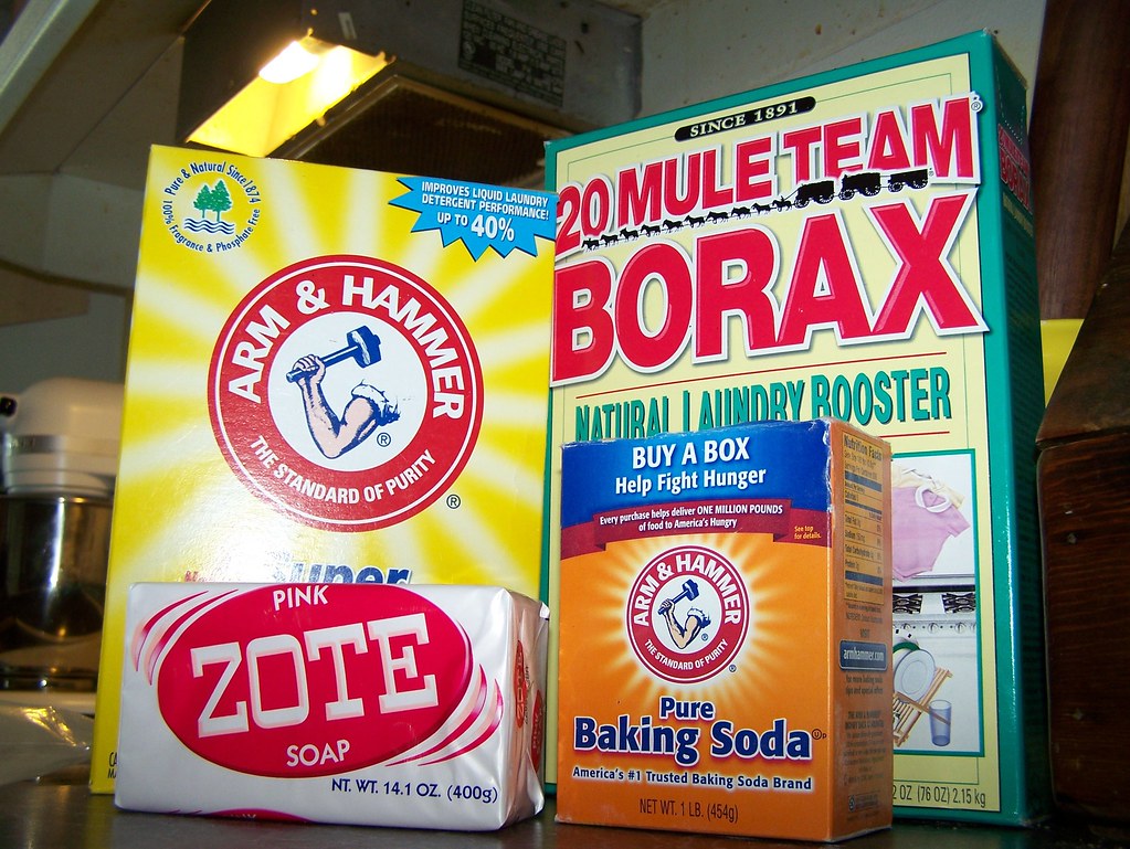 The Ingredients Washing soda, Borax, baking soda, and Zote… Flickr