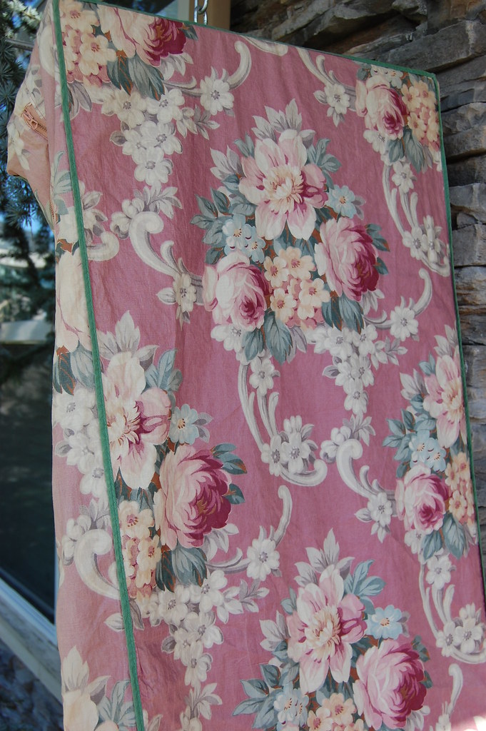 Vintage rose fabric closet cover Isabel Lang Flickr
