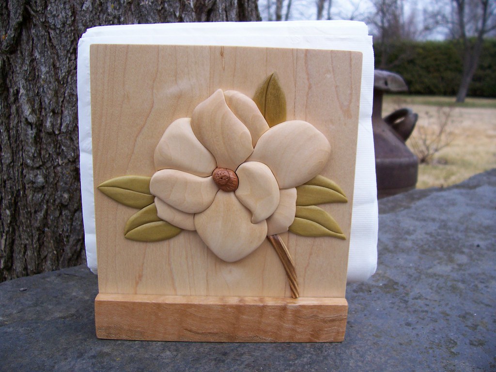 Magnolia Blossom Napkin Holder Intarsia Magnolia Blossom N… Flickr