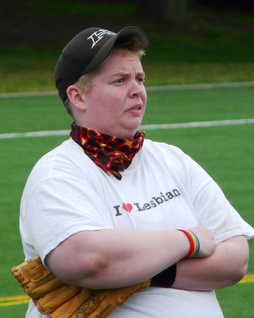 Softball players with ribbons in their hair. OT Lounge