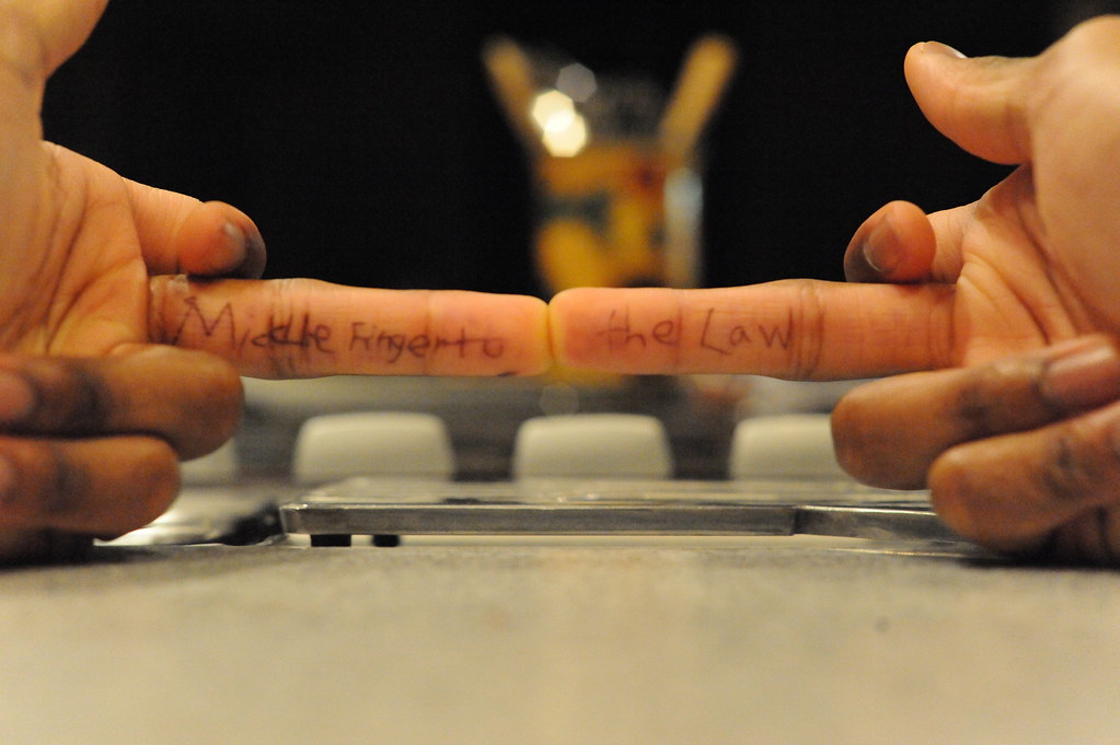 Middle Finger To The Law Title speaks for itself. INspired… Flickr
