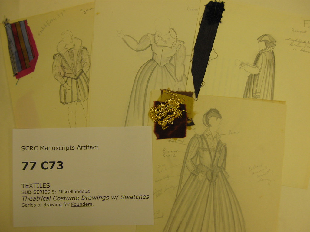 Theatrical Costume Drawings with Swatches (6), 1957 (Mss 7… Flickr