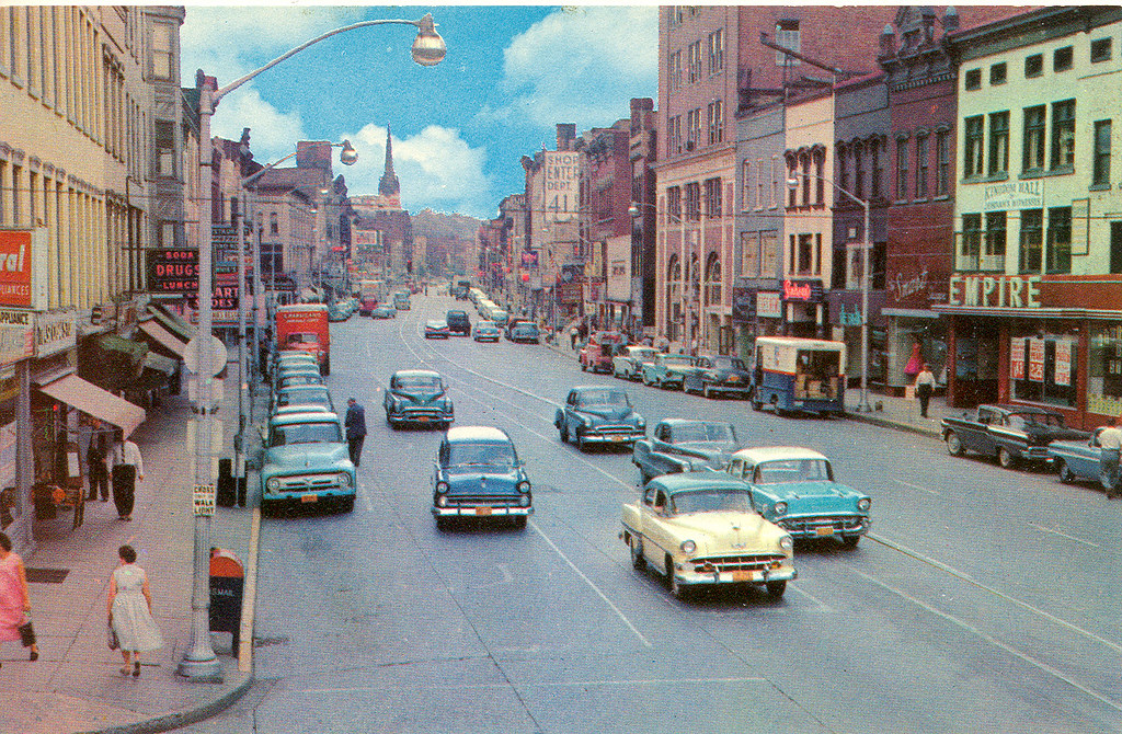 Amsterdam NY 1950s Downtown Main Street View Stores and Bu… Flickr
