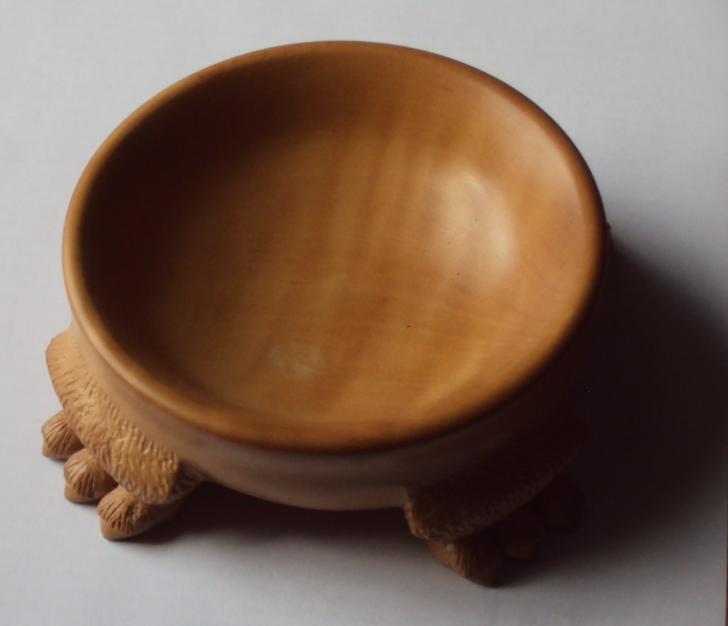 wooden bowl Partturned, partcarved. Apple wood. Beeswax … Flickr