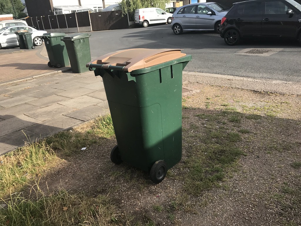 Coventry City Council brown wheelie bin For garden waste. Hazel