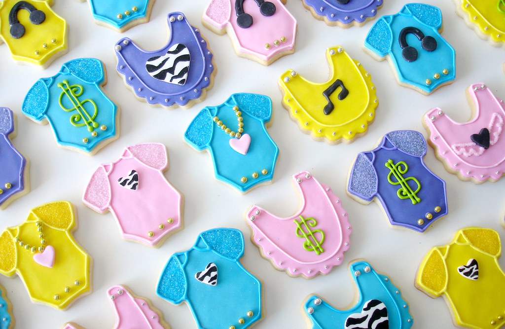 Rockin' Baby Shower cookies Scrumptious custom cookies
