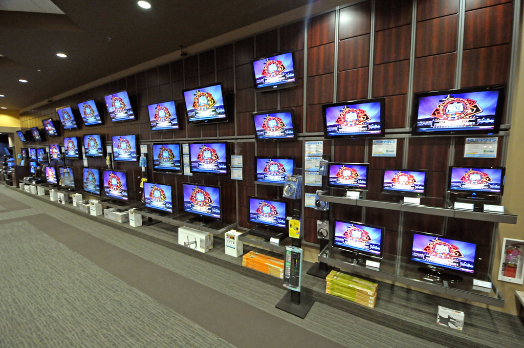 TV Wall at Huppin's N. Spokane Store LCD, LED, Plasma, DLP… Flickr