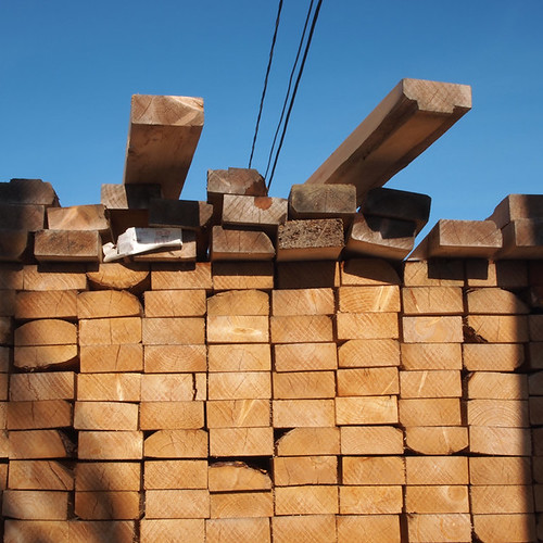 Home Hardware, lumber yard with wires Pamela Woodland Flickr