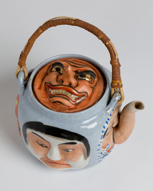 Teapot, W1042 Teapot, four faces depicted on sides of pot,… Flickr