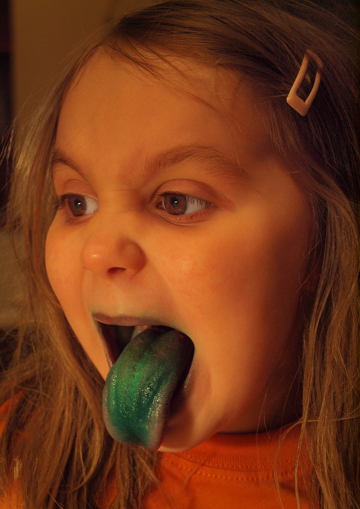 Green Tongue Clover sticks out her tongue after eating som… Flickr