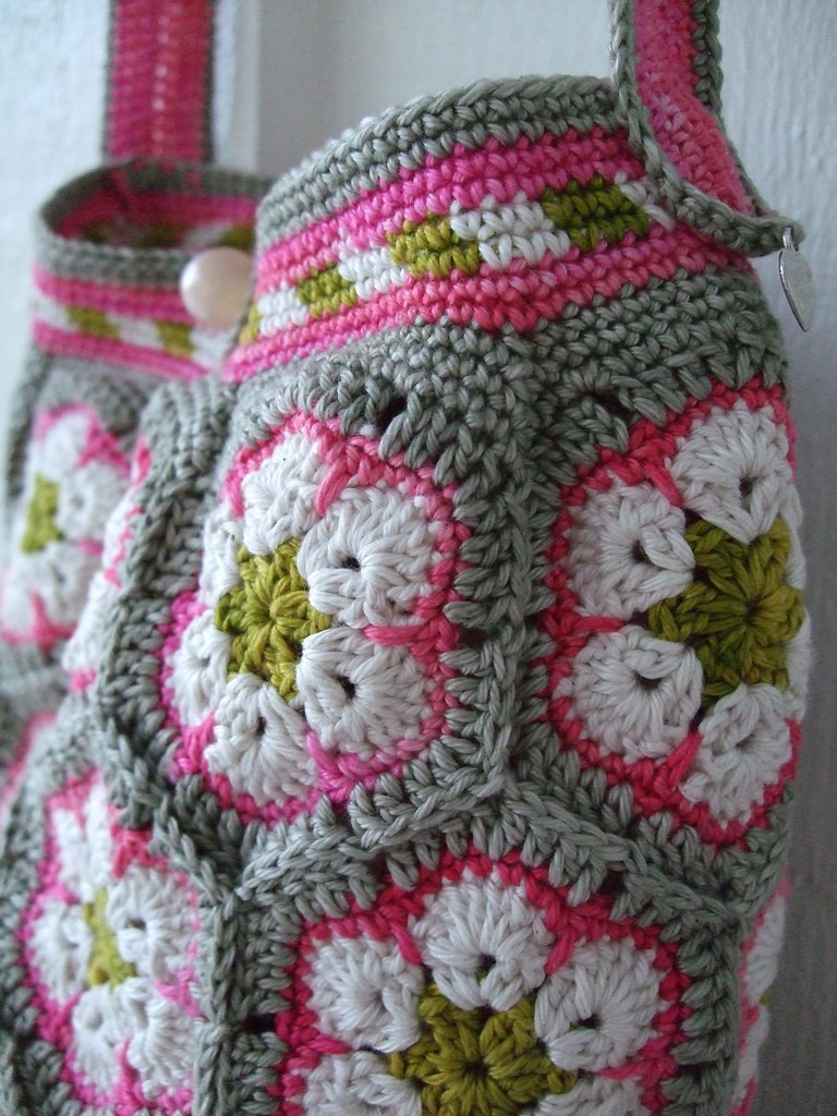 Daisy Crochet "African flower" bag "Daisy". Handdyed cotto… Flickr