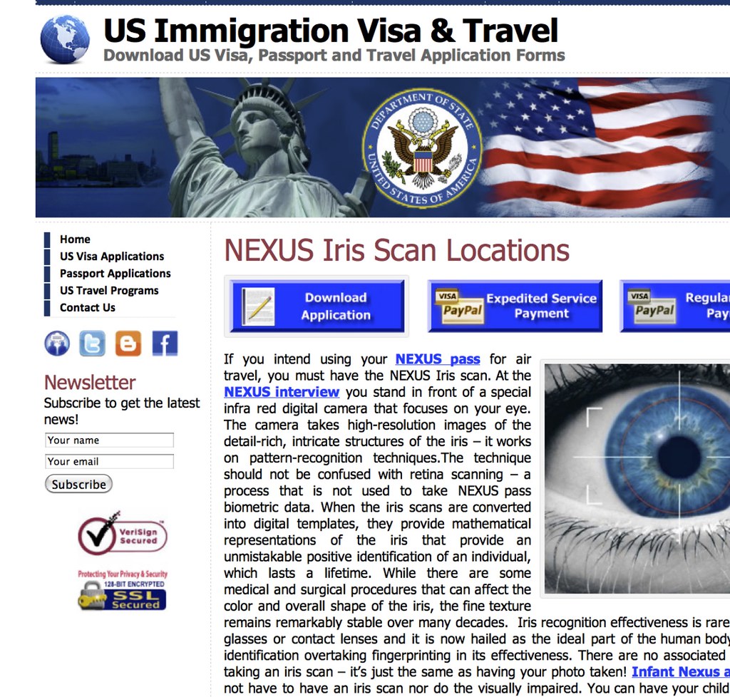 NEXUS Iris Scan Locations US Immigration Visa & Travel Flickr