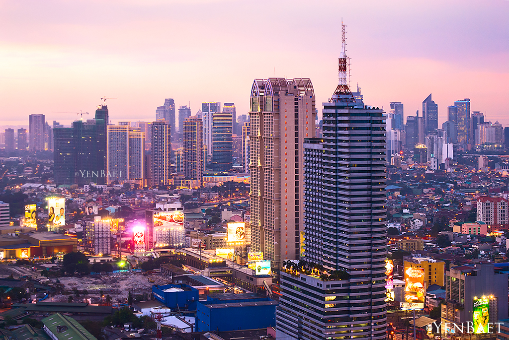 Manila Skyscraper City at Last Light of the Day The