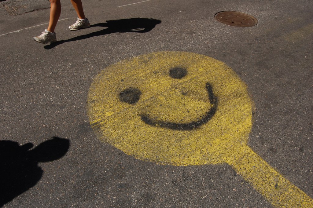 Smiley Street A smiley face on the street. Brian Imagawa Flickr