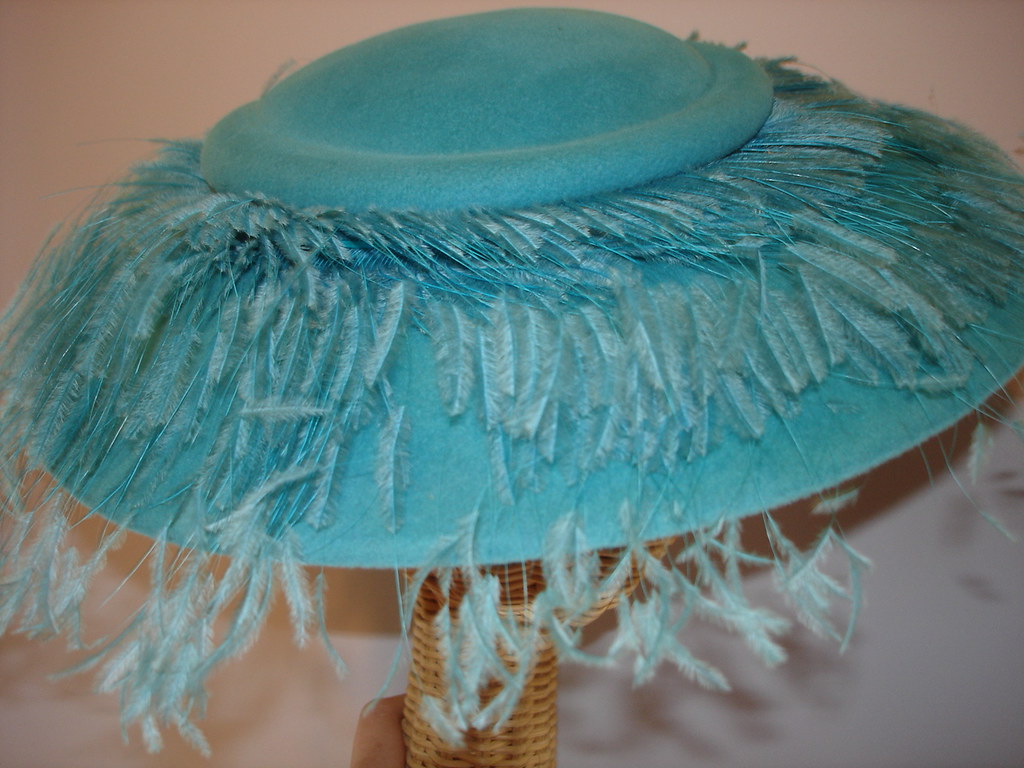 Vintage Hat of the Day Labeled "Styled by Sue", aqua blue… Flickr