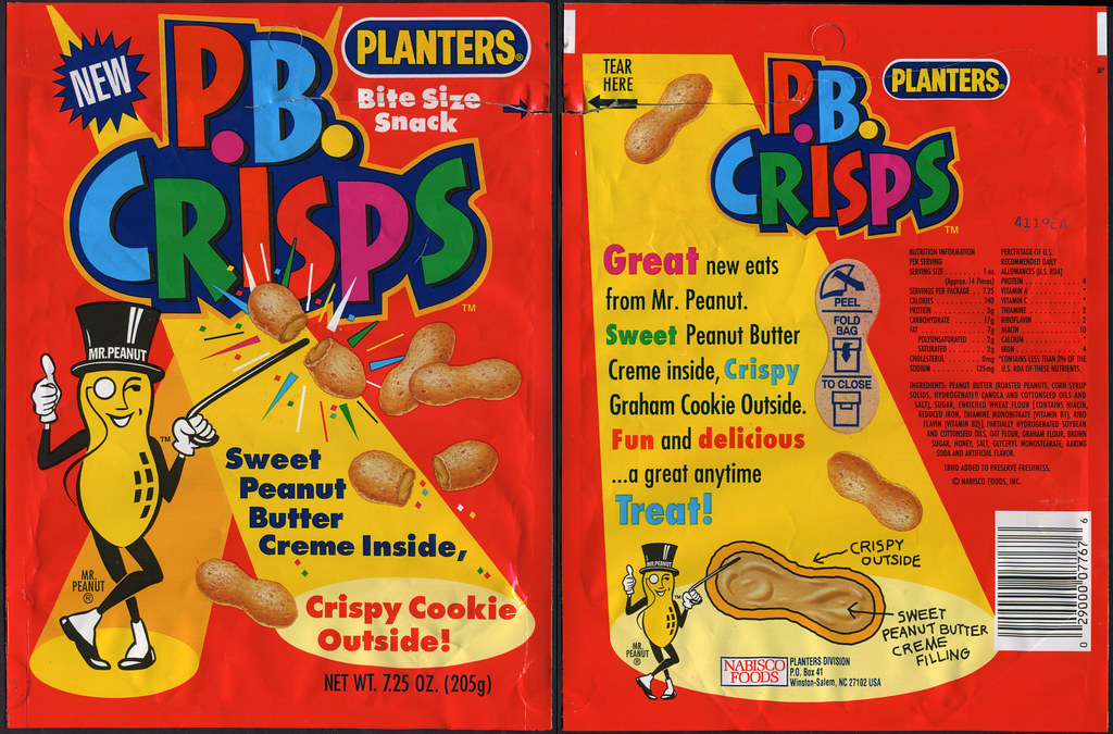 Planters P.B. Crisps NEW snack package bag 1992 Flickr