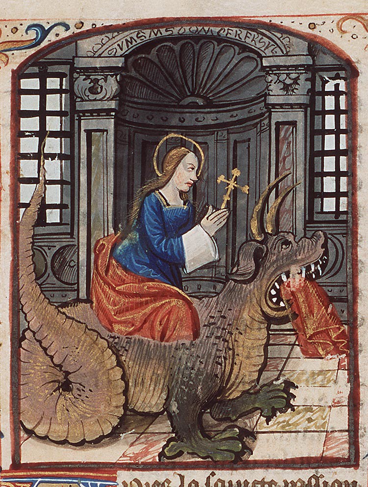 Saint Margaret and the dragon KB.NL 10F17 fol104r Peter Flickr