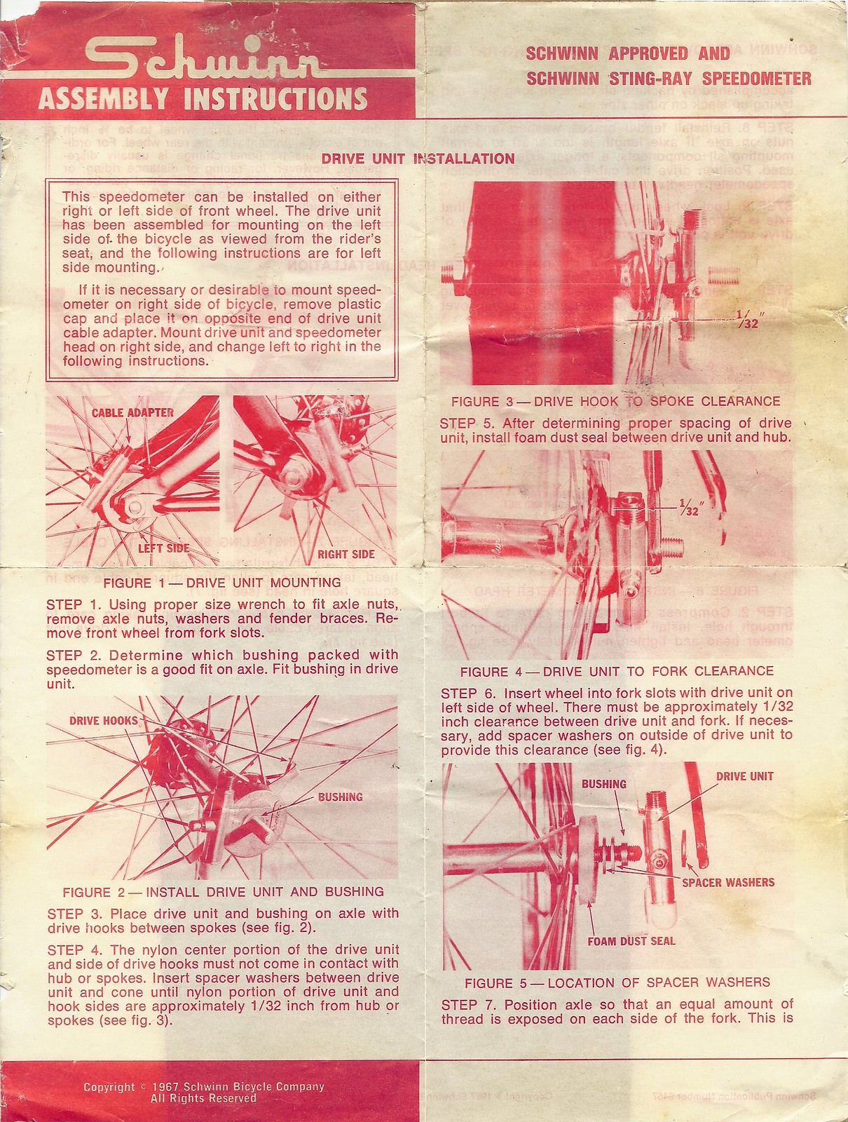 vintage Schwinn Speedometer Instructions Flickr