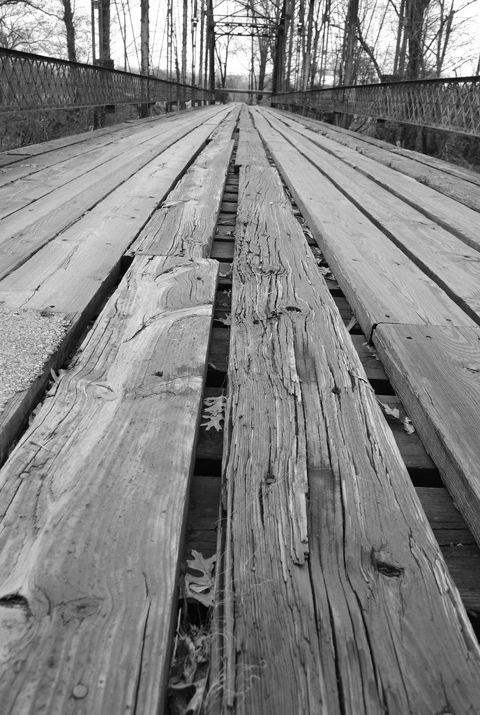 Bridge boards B&W The old oak boards that make up the brid… Flickr