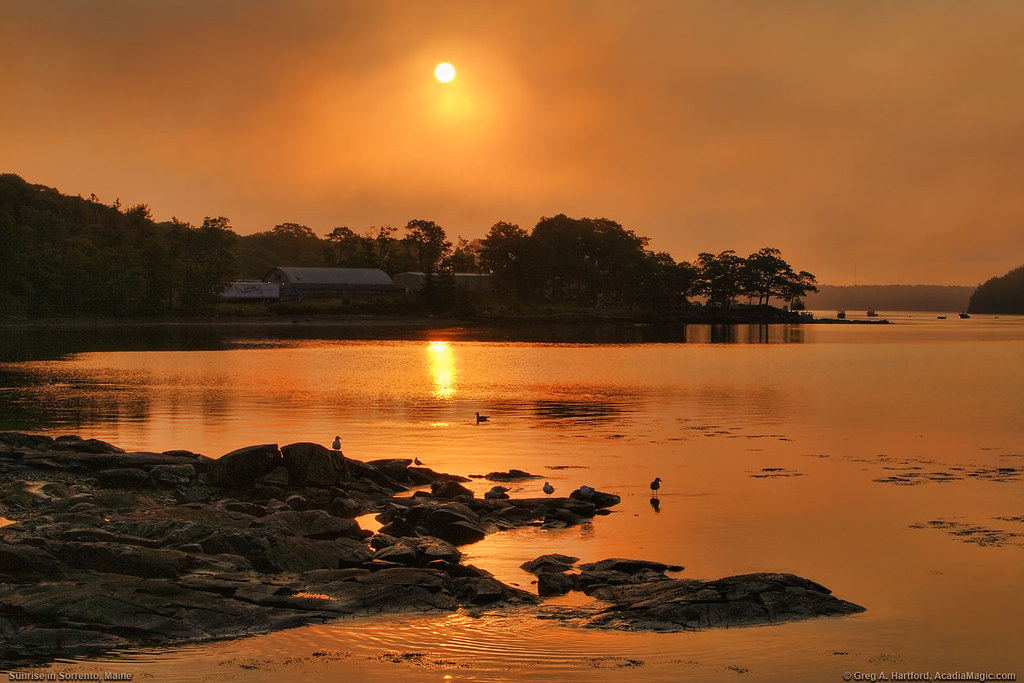 Sunrise in Sorrento, Maine Sorrento is a small village on … Flickr