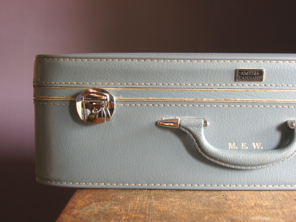 Vintage Amelia Earhart Suitcase .. Baby Blue Pretty sweet … Robin