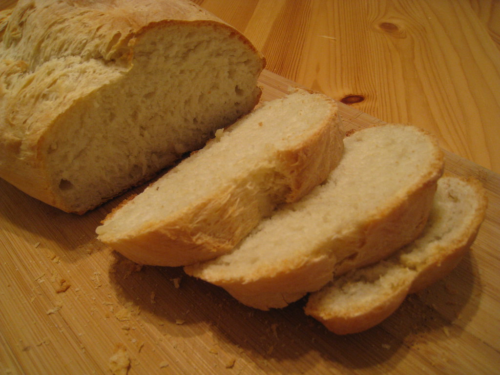 Baked my first loaf of bread! Just simple white bread. Flickr