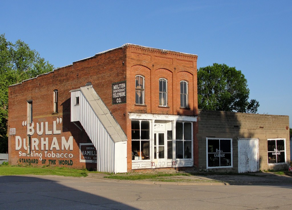 Corner store and garage Milton, Iowa Lights in my hometown Flickr